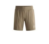 HUGO Hommes Laze Shorts CW Short en Coton Stretch avec Logo imprimé encadré