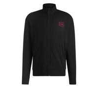 HUGO Hommes Laze Zip Jacket Veste Relaxed en coton stretch avec logo encadré