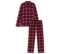 HUGO Hommes Louk Long Set Pyjama en Coton à Carreaux avec étiquettes logotées