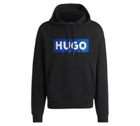 HUGO Hommes Nalves Sweat à Capuche en Molleton de Coton avec Logo imprimé rectangulaire