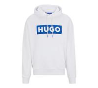 HUGO Sweat à capuche Regular en molleton de coton avec logo imprimé - Style Nalves, 50522370 Blanc XS
