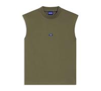 HUGO Hommes Navertz T-Shirt en Jersey de Coton sans Manches avec étiquette logotée Bleue