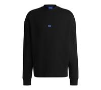 HUGO Hommes Nedro Sweat en Molleton de Coton avec étiquette logotée Bleue