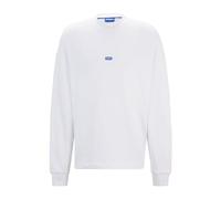 HUGO Hommes Nedro Sweat en Molleton de Coton avec étiquette logotée Bleue