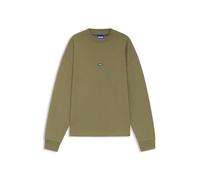 HUGO Sweat en molleton de coton avec patch logo bleu - Style Nedro, 50522359 Olive L