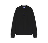 HUGO Sweat Homme Nedro en molleton de coton avec étiquette logotée bleue
