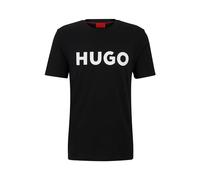 HUGO Hommes Nico T-Shirt en Jersey de Coton à Logo imprimé Bleu