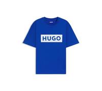 HUGO Hommes Nico T-Shirt en Jersey de Coton à Logo imprimé Bleu