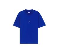 HUGO Hommes Nieros T-Shirt Regular en Jersey de Coton avec Patch logoté Bleu