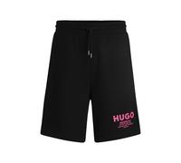 HUGO Hommes Nomario Short Loose en Molleton de Coton à Logo imprimé