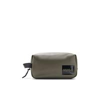 HUGO Hommes Quantum Washbag N Trousse de toilette en tissu enduit avec patch logo