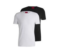 HUGO Lot de deux t-shirts Slim en coton stretch - Style HUGO-Round, 50325440 Blanc / Noir S