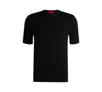 HUGO Hommes San Carl-CV Pull en Maille Slim à Manches Courtes