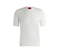 HUGO Hommes San Carl-CV Pull en Maille Slim à Manches Courtes