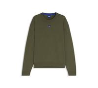 HUGO Hommes San Casey-CP Pull Relaxed avec Badge logoté Bleu