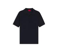 HUGO Hommes Seemant Polo en Maille Jacquard de Coton et de Lin à col Johnny