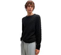 HUGO Hommes Selio Pull Relaxed en Coton à Motif Jacquard