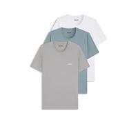 Hugo Lot de 3 t-shirts homme coton logo imprimé - 50532811 - Blanc/Bleu/Gris S