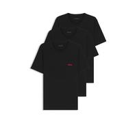HUGO Lot de trois t-shirts en coton à logo imprimé - Style T-SHIRT RN TRIPLET P, 50493972 Noir XS