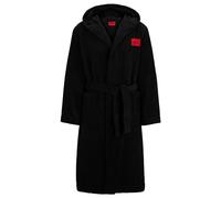 HUGO Hommes Terry Gown Hooded Peignoir en Molleton de Coton avec étiquette logotée Rouge