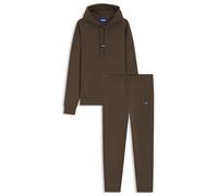 HUGO Survêtement en molleton de coton avec étiquettes logotées bleues - Style Tracksuit_NalonsoNap, 50522369 Marron foncé XXL