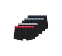 HUGO Lot de cinq boxers courts en coton stretch avec taille à logos - Style TRUNK FIVE PACK, 50532619 Noir S