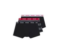 HUGO Hommes Trunk Triplet Design Lot de Trois Boxers Courts en Coton Stretch avec Taille logotée