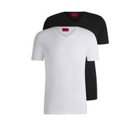 HUGO Lot de deux t-shirts Slim Fit en coton stretch - Style HUGO-V, 50325417 Blanc / Noir XL
