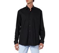 HUGO Chemise Modern en popeline de coton facile à repasser - Style Valerio, 50519812 Noir 44