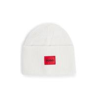 HUGO Hommes Xaff 6 Bonnet côtelé avec étiquette logotée Rouge