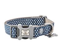 HUGO & HUDSON Collier pour Chien en Nylon avec Boucle à dégagement Rapide, étoile Marine, L