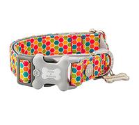 HUGO & HUDSON Collier pour Chien en Nylon avec Boucle à dégagement Rapide géométrique Multicolore XS