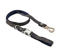 HUGO & HUDSON Laisse pour Chien en Tweed, Chevrons Gris à Carreaux, Longueur 1,2 m, Largeur 1,5 cm
