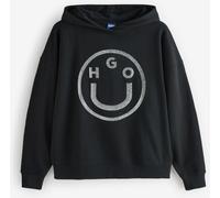 HUGO HUGO Black Dolasa Graphic Print Logo Smile Hoodie
