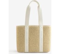 HUGO HUGO Cream Becky Raffia Tote Bag