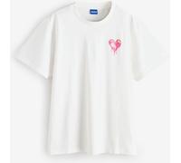 HUGO HUGO Cream Heart Graphic Oversize T-Shirt