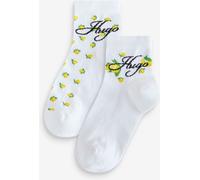 HUGO HUGO White Lemon Pattern Logo Script Socks 2 Pack