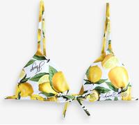HUGO HUGO Yellow Zebra Print Triangle Bikini Top