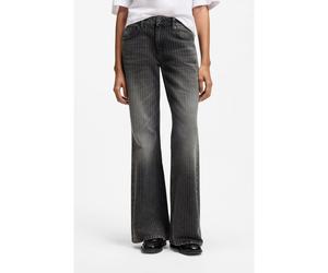 HUGO Jean Bootcut taille mi-haute en mélange de coton à fines rayures - Style Gelissa_3_B, 50568482 Noir à motif 29/32