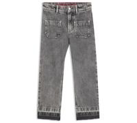 HUGO Jean coupe décontractée en denim de coton gris pour enfant - Style G00078/Z2004A, G00078 Gris sombre 138