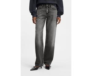 HUGO Jean droit en denim gris avec braguette boutonnée - Style Gilissi_5, 50559124 Gris chiné 30/34