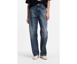 HUGO Jean large Wide Leg Loose en coton rigide - Style Leni_S_B, 50564951 Bleu 28/32