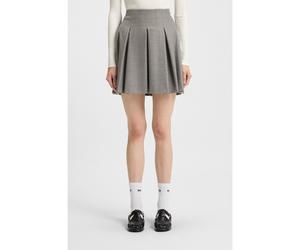 HUGO Jupe courte plissée en flanelle stretch chinée - Style Radina, 50547638 Gris chiné 44