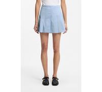 HUGO Jupe courte plissée en popeline de coton à rayures - Style Renona-1_B, 50559454 Rayures bleu clair 38