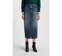 HUGO Jupe en denim bleu avec fente sur le devant et fermeture à mousqueton - Style Gatje_3, 50550747 Bleu S