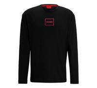 HUGO T-shirt en coton stretch à logo imprimé - Style Laze Longsleeve, 50525229 Noir XL