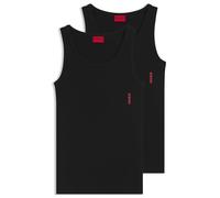 HUGO Maillot de corps débardeur – Lot de 2 – coton stretch côtelé – Rouge/Noir Taille M