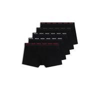 HUGO Lot de cinq boxers courts en coton stretch avec taille à logos - Style TRUNK FIVE PACK, 50532619 Noir S