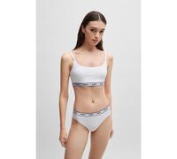 HUGO Lot de deux brassières en coton stretch avec bandeaux logotés - Style TWIN BRALETTE STRIPE, 50469659 Blanc M