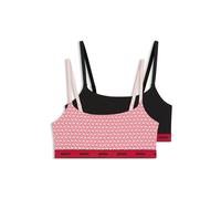 HUGO Lot de deux brassières en coton stretch - Style TWIN BRALETTE DESIGN, 50545712 Noir / Rose M